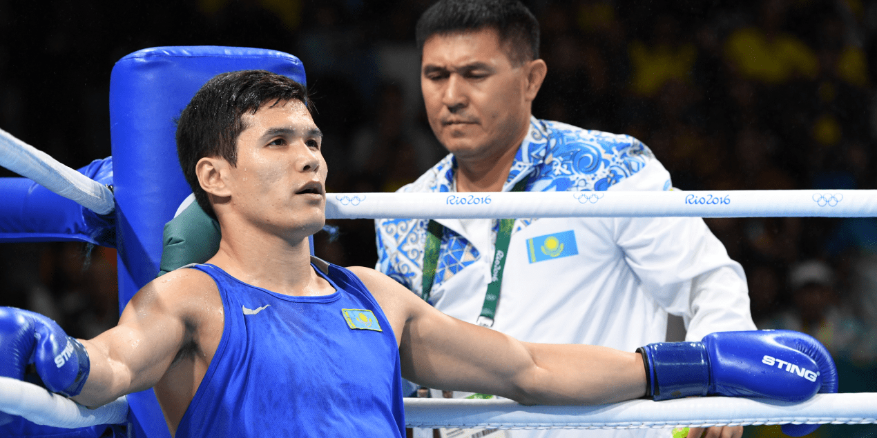 Казахстанский боксер Данияр Елеусинов на ОИ-2016 в Рио-де-Жанейро