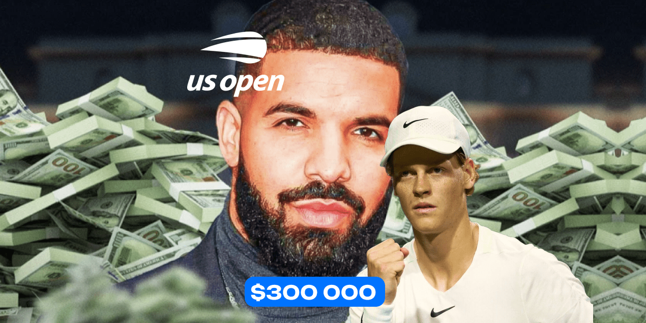 Дрейк поставил $300 000 на победу Янника Синнера на US Open
