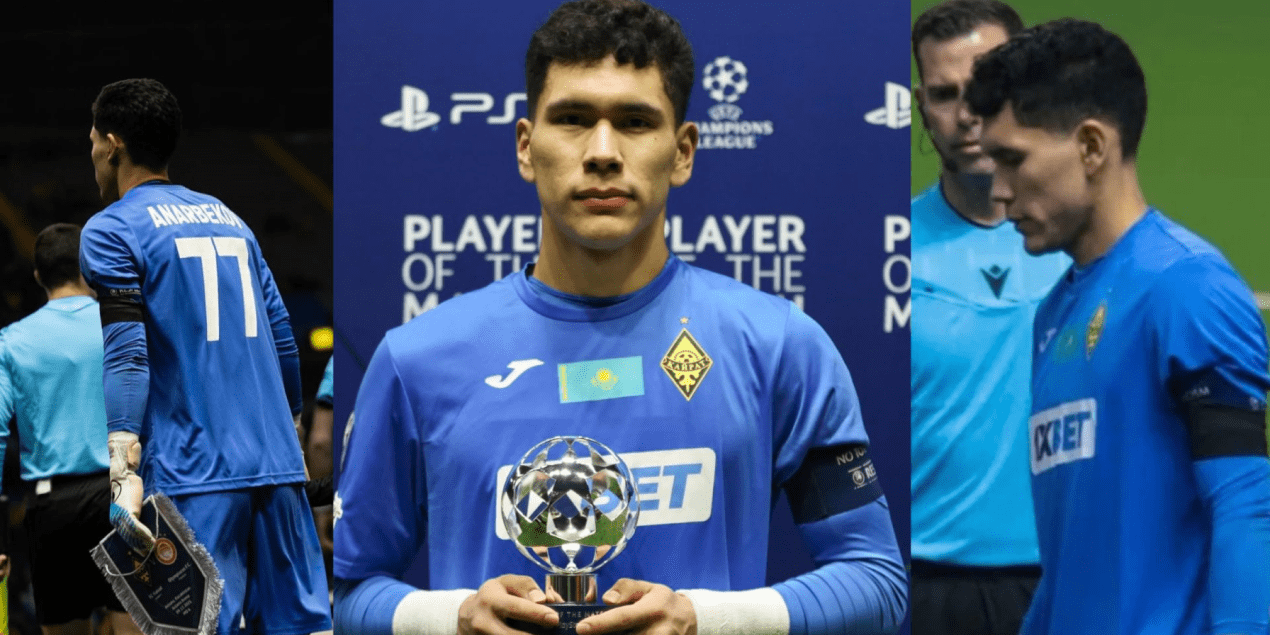 УЕФА признал Анарбекова лучшим в матче с «Олимпиакосом» и включил его сейвы в топ