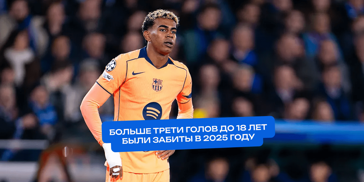 Из 33 голов, забитых игроками до 18 лет в истории ЛЧ, больше трети были забиты в 2025 году