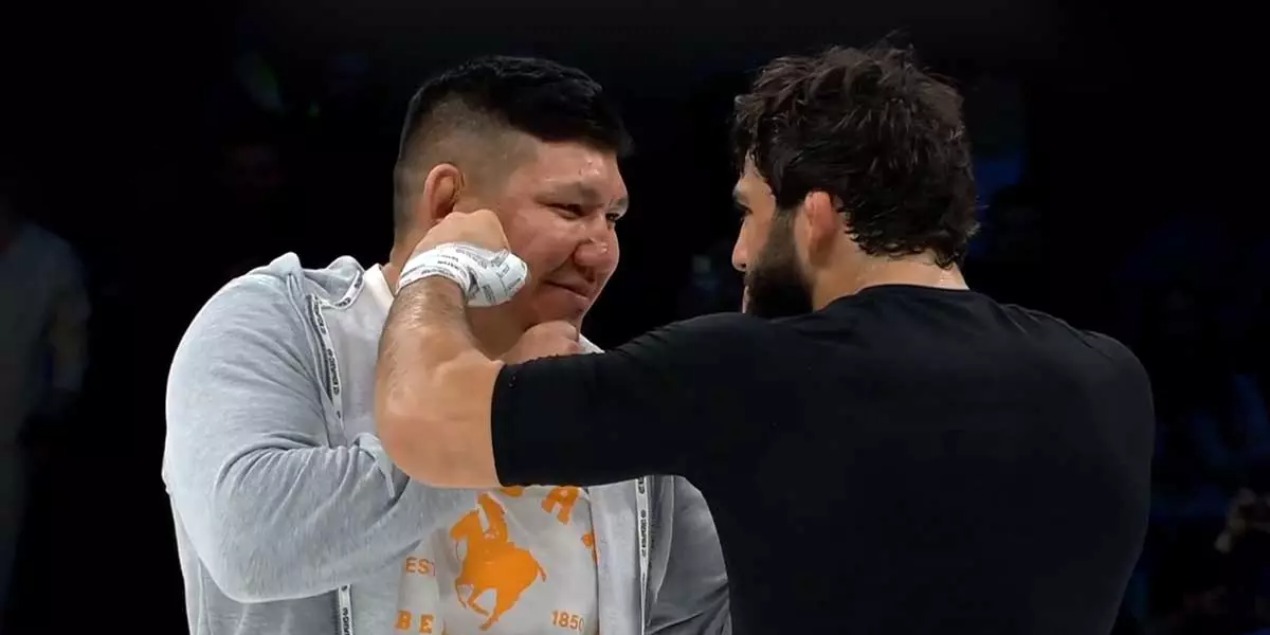 Куат Хамитов и Арман Царукян провели битву взглядов и согласились на бой после ACBJJ 20