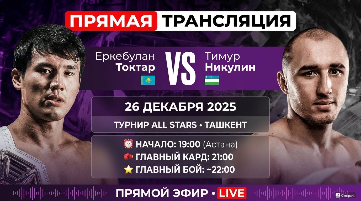 Еркебулан Токтар — Тимур Никулин: где смотреть прямую трансляцию боя