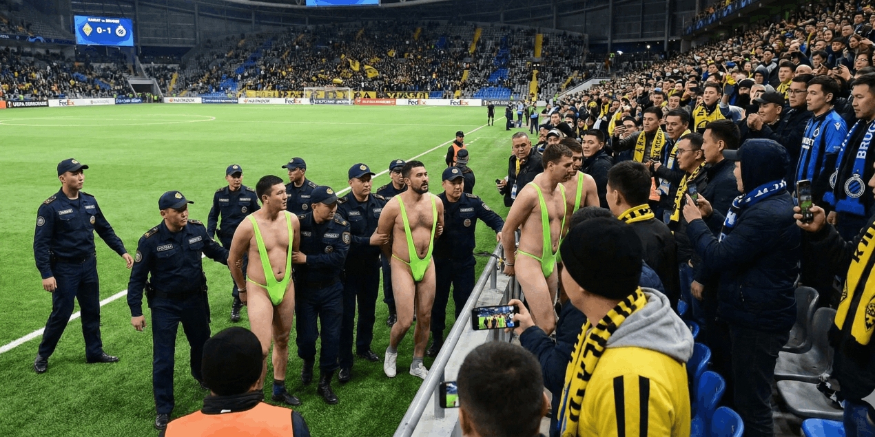 Купальники «в стиле Бората» на матче «Кайрат» — «Брюгге» закончились арестом: что произошло на «Астана Арене»
