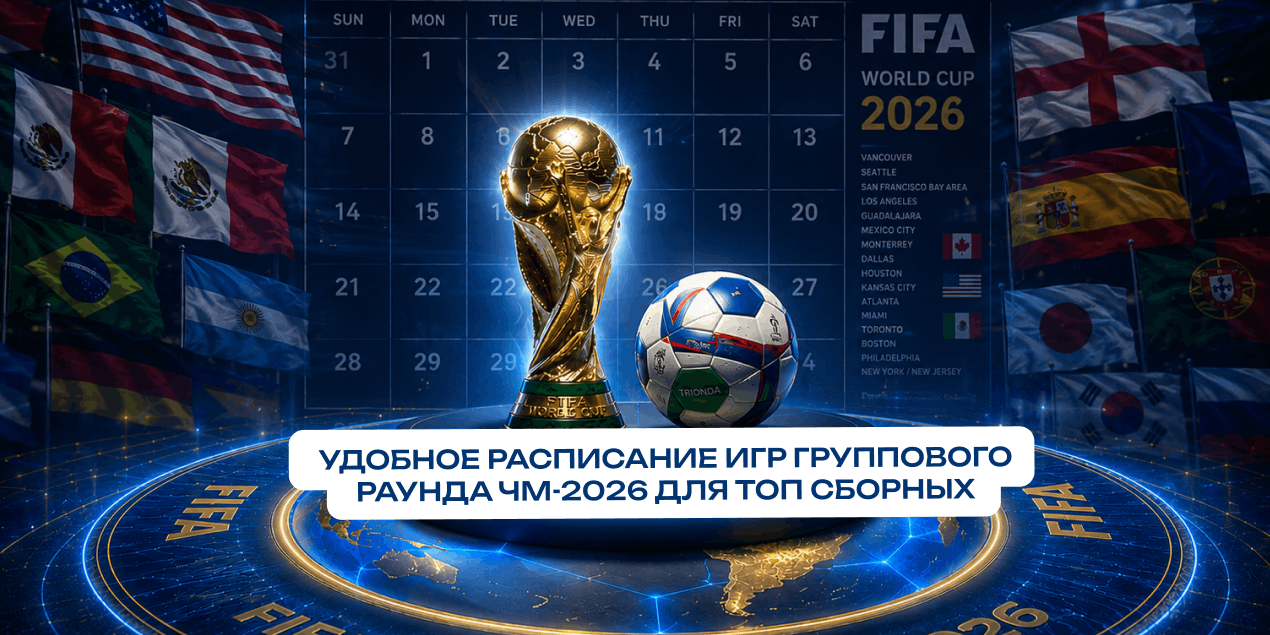 Удобное расписание игр группового раунда ЧМ-2026 для топ сборных