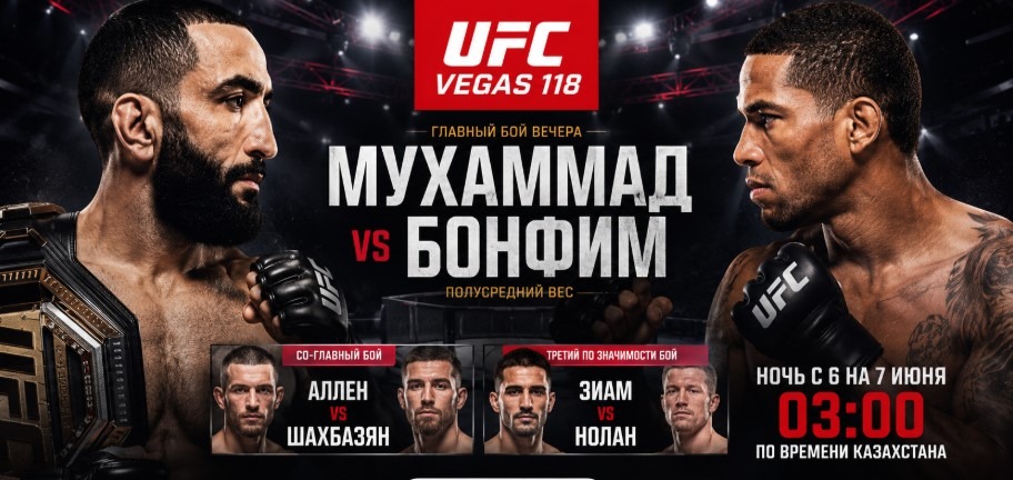 UFC Vegas 118: прямая трансляция турнира, кард и время начала в Казахстане
